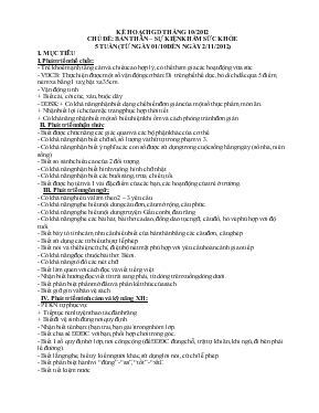 Giáo án Mầm non Lớp 4 tuổi - Chủ đề: Bản thân - Sự kiện khám sức khỏe - Kế hoạch giáo dục tháng 10/2012 - Nguyễn Thị Ngọc Cầm