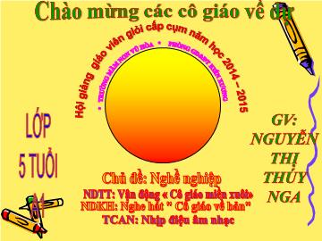 Bài giảng Mầm non Lớp 5 tuổi - Chủ đề: Nghề nghiệp - Nguyễn Thị Thúy Nga