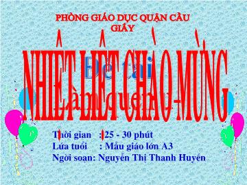 Bài giảng Mầm non Lớp 5 tuổi - Làm quen u, ư - Nguyễn Thị Thanh Huyền