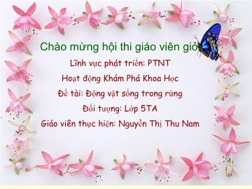 Bài giảng Mầm non Lớp 5 tuổi - Đề tài: Động vật sống trong rừng - Nguyễn Thị Thu Nam