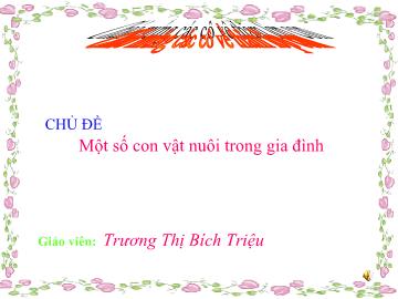 Bài giảng Mầm non Lớp 4 tuổi - Chủ đề: Một số con vật nuôi trong gia đình - Trương Thị Bích Triệu