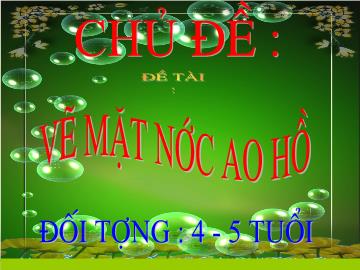 Bài giảng Mầm non Lớp 4 tuổi - Chủ đề: Nước và các hiện tượng tự nhiên - Đề tài: Vẽ mặt nước ao hồ - Trần Thị Thu Trang