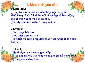 Bài giảng Mầm non Lớp 4 tuổi - Rong và cá