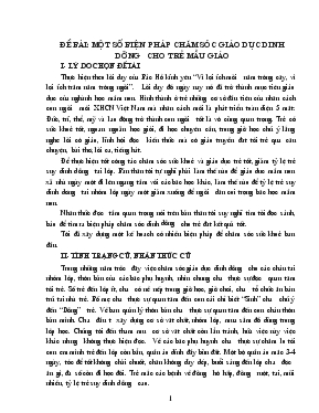 Đề bài: Một số biện pháp chăm sóc giáo dục dinh dưỡng cho trẻ mẫu giáo