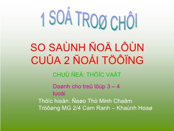 Bài giảng Mầm non lớp lá - 1 số trò chơi