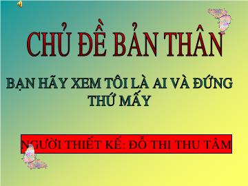 Bài giảng Mầm non lớp lá - Chủ đề bản thân: Bạn hãy xem tôi là ai và đứng thứ mấy