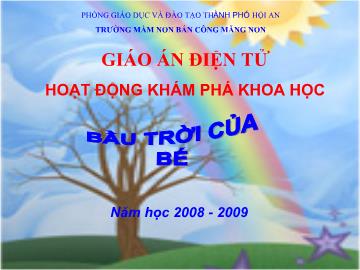 Bài giảng Mầm non lớp lá - Đề tài: “Bầu trời của bé”