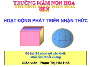 Bài giảng Mầm non lớp lá - Đề tài: Bé chơi với các khối - Khối cầu, Khối vuông