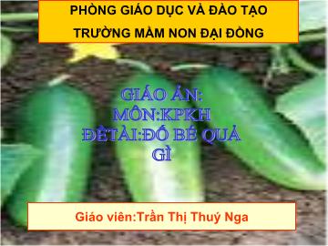 Bài giảng Mầm non lớp lá - Đề tài: Đố bé quả gì