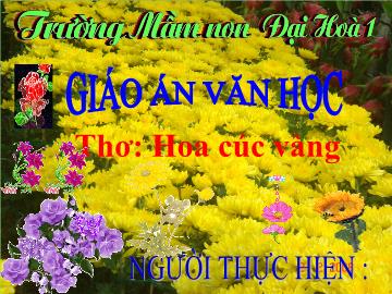 Bài giảng Mầm non lớp lá - Hoa cúc vàng