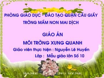 Bài giảng Mầm non lớp lá - Môi trường xung quanh