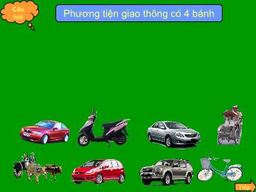 Bài giảng mầm non lớp lá - Phương tiện giao thông có 4 bánh