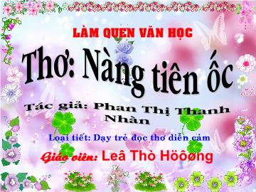 Bài giảng Mầm non lớp lá - Thơ: Nàng tiên ôc