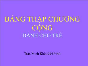 Bảng thập chương cộng dành cho trẻ