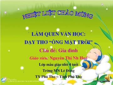 Giáo án Mầm non lớp chồi - Chủ đề: Gia đình