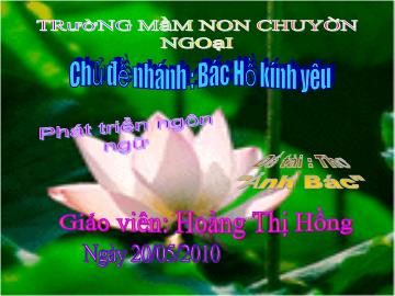 Phát triển ngôn ngữ - Đề tài: Thơ 