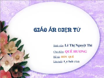 Bài giảng lớp Lá - Chủ điểm: Quê hương - Đề tài: Hồn quê